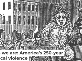Punishment by tar and feather of Thomas Ditson, who purchased a gun from a British soldier in Boston in March 1775. Interim Archives/Getty Images